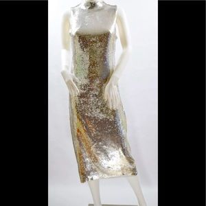 NWT ZARA SILVER SEQUENCE DRESS